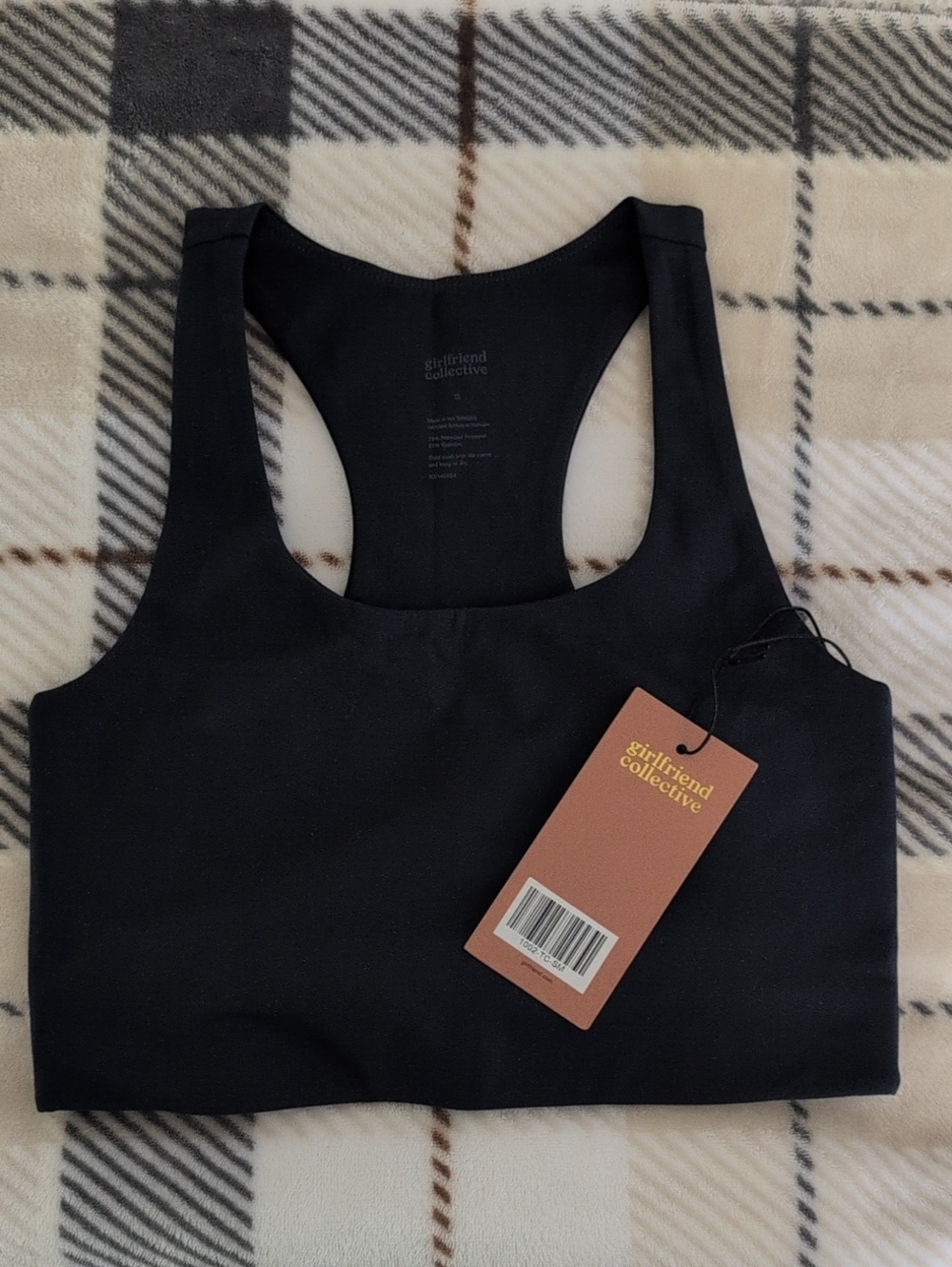 Girlfriend Collective Black Racerback Sports Bra